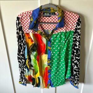 Anthropologie Maeve Alida Contrast Button-Down Shirt